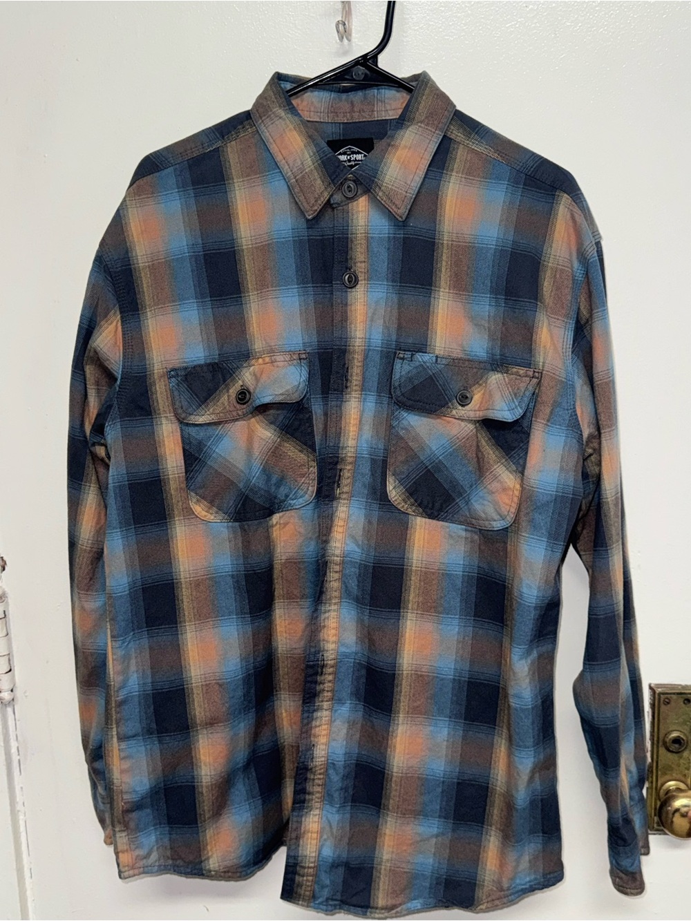 Work N' Sport Men's Long Sleeve Western Flannel Shirt Large